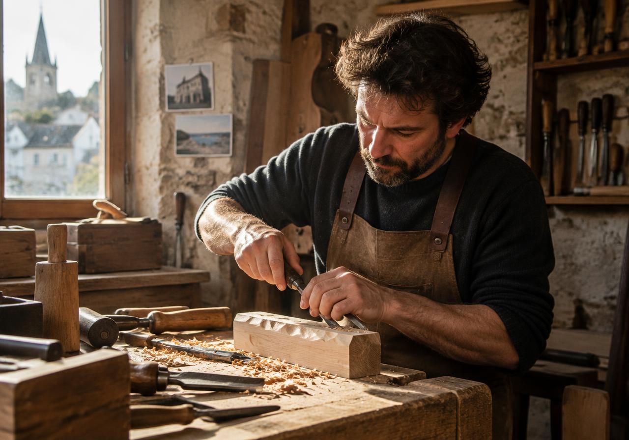 Artisan au travail dans son atelier
